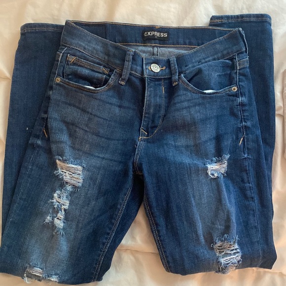 Express Denim - express distressed skinny jeans